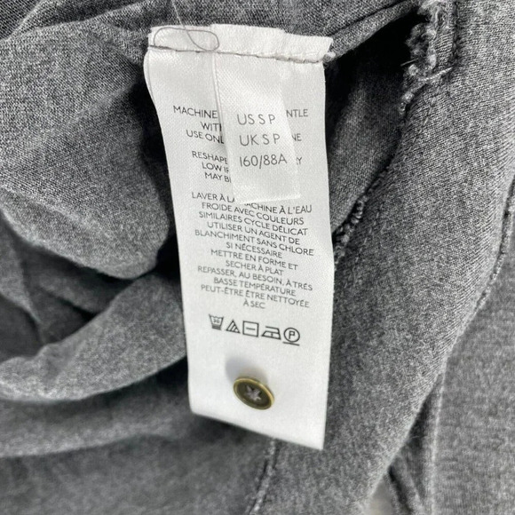 Pilcro Anthropologie Cooper Draped Henley Top Womens S Gray Charcoal Pullover - Picture 10 of 12